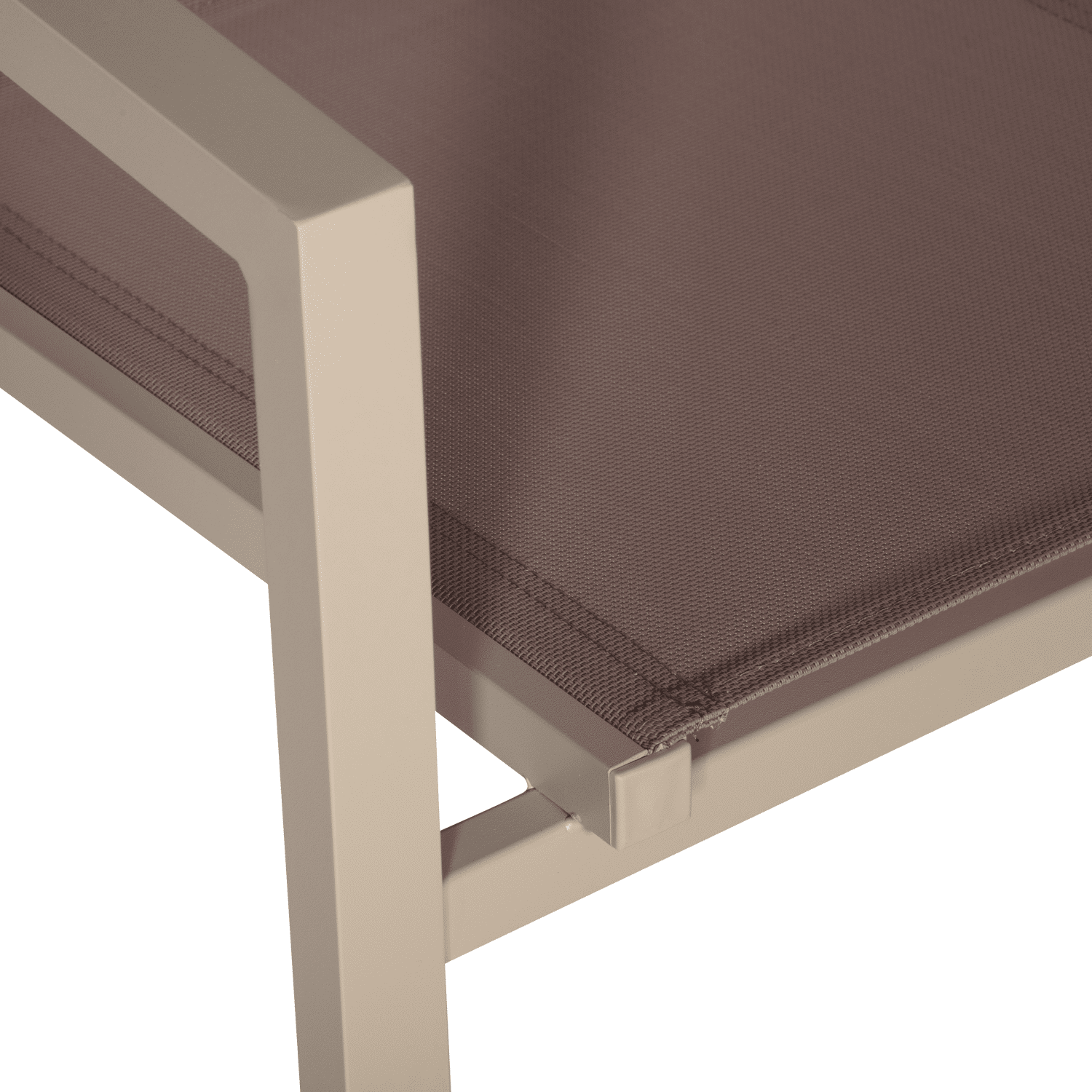 Lot de 6 chaises en aluminium taupe - textilène taupe