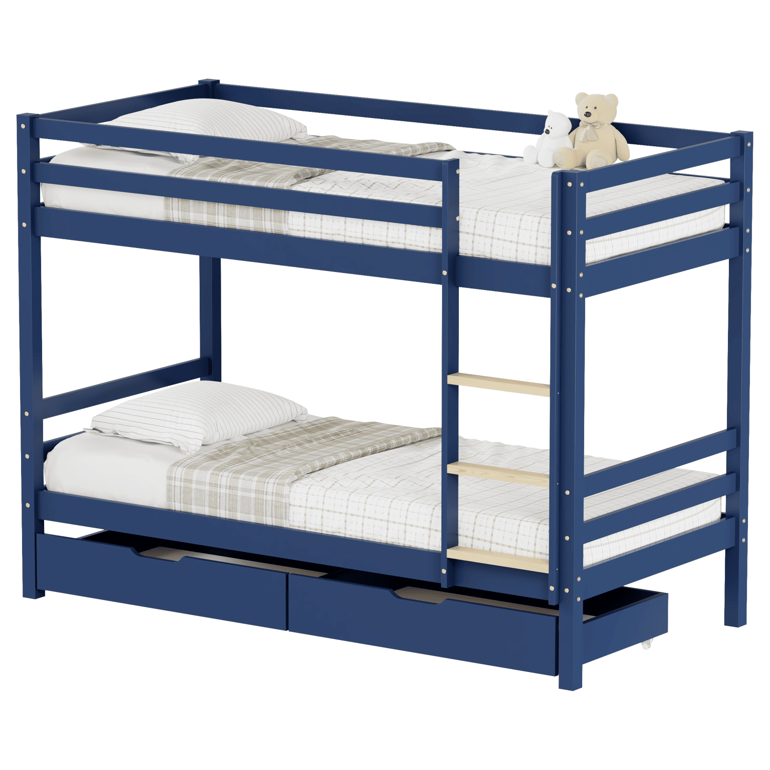 Litera infantil 190x90cm azul oscuro con cajones