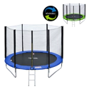 Pack Premium Trampoline 245cm réversible vert / bleu CANBERRA + filet, échelle, bâche et kit d'ancrage