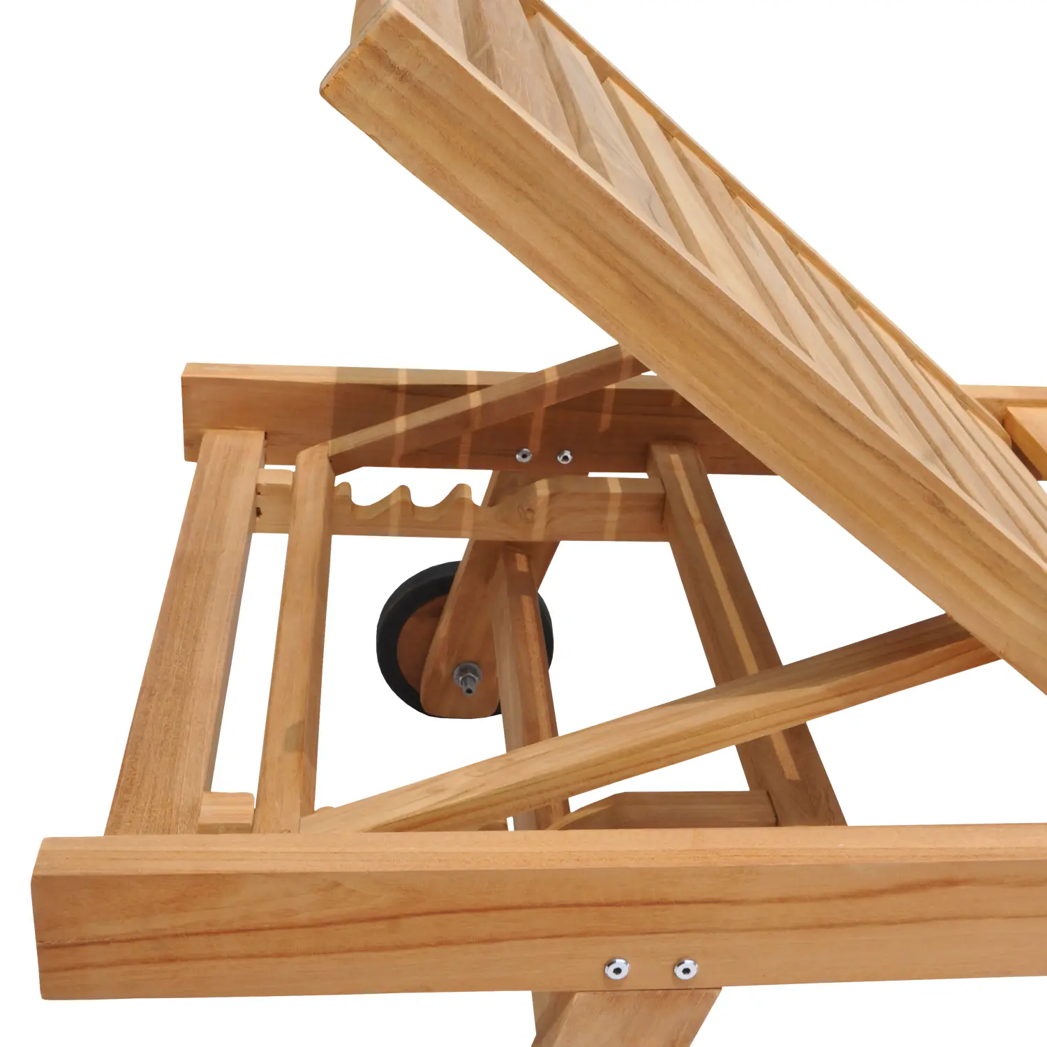 Set di lettini e tavolini pieghevoli in teak