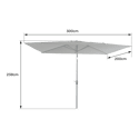 HAPUNA rechthoekige rechte paraplu 2x3m grijs