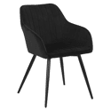 Chaise en velours BERTILLE noire