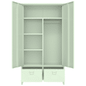 Armoire en métal 2 portes avec penderie vert tilleul
