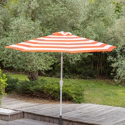 Parasol droit BANDOL rond 2,70m de diamètre à rayures orange