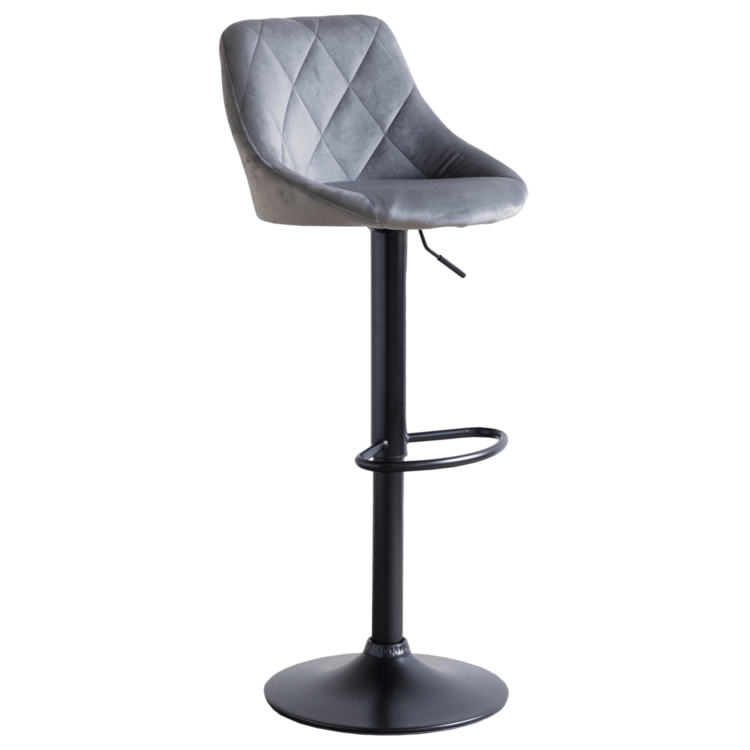 Tabouret de bar en velours gris ROBIN