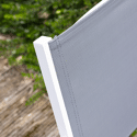 Salon de jardin LAMPEDUSA extensible en textilène gris 8 places - aluminium blanc