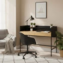 Bureau bois et noir 2 tiroirs ARTHUR