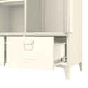 Armoire en métal 2 portes avec penderie blanche