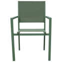 Conjunto de muebles de jardín de teca JAVA con sillas de aluminio verde salvia - 8 plazas