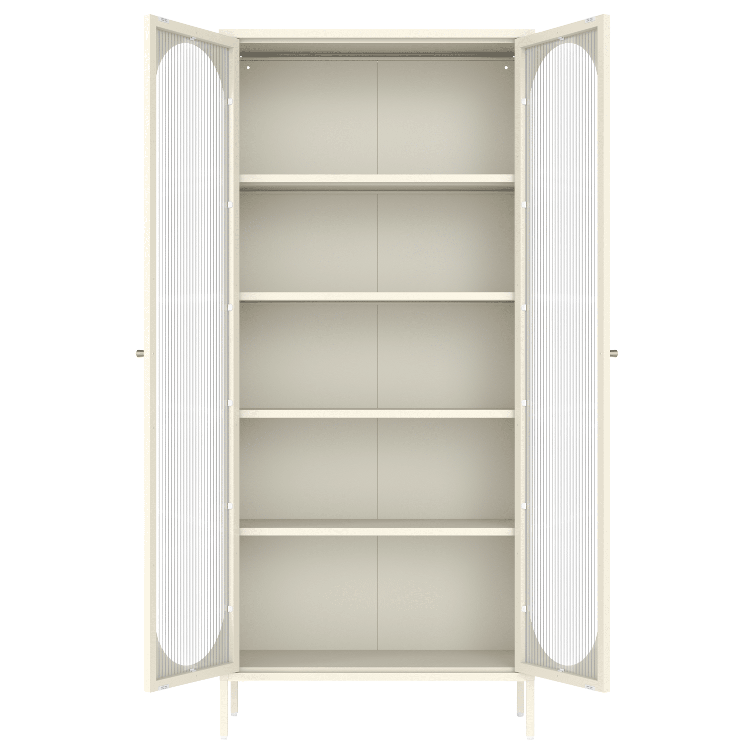 Armario blanco metal y cristal 180cm YASMINE