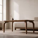 Mesa de centro em madeira maciça de manga tingida escura 100cm