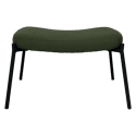 Fauteuil en tissu boucle vert kaki avec repose-pieds EIRA