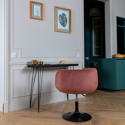 Tabouret de bar en velours rose NOLAN