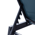 Bain de soleil en textilène bleu gris - aluminium anthracite