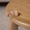 Mesa de centro redonda em madeira maciça de manga tingida escura