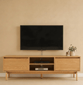 Meuble TV en bois 160cm