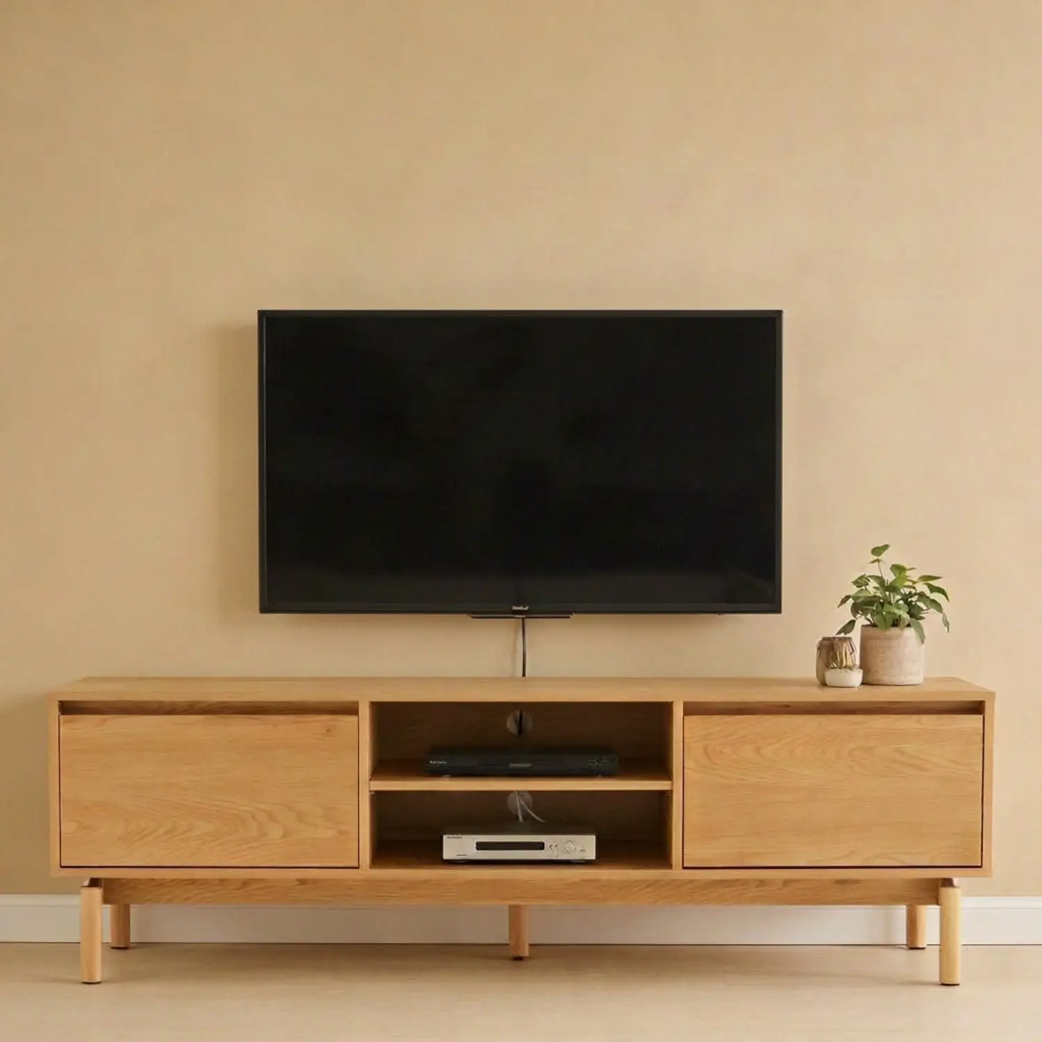 Meuble TV en bois 160cm