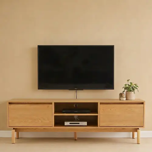 Meuble TV en bois 160cm