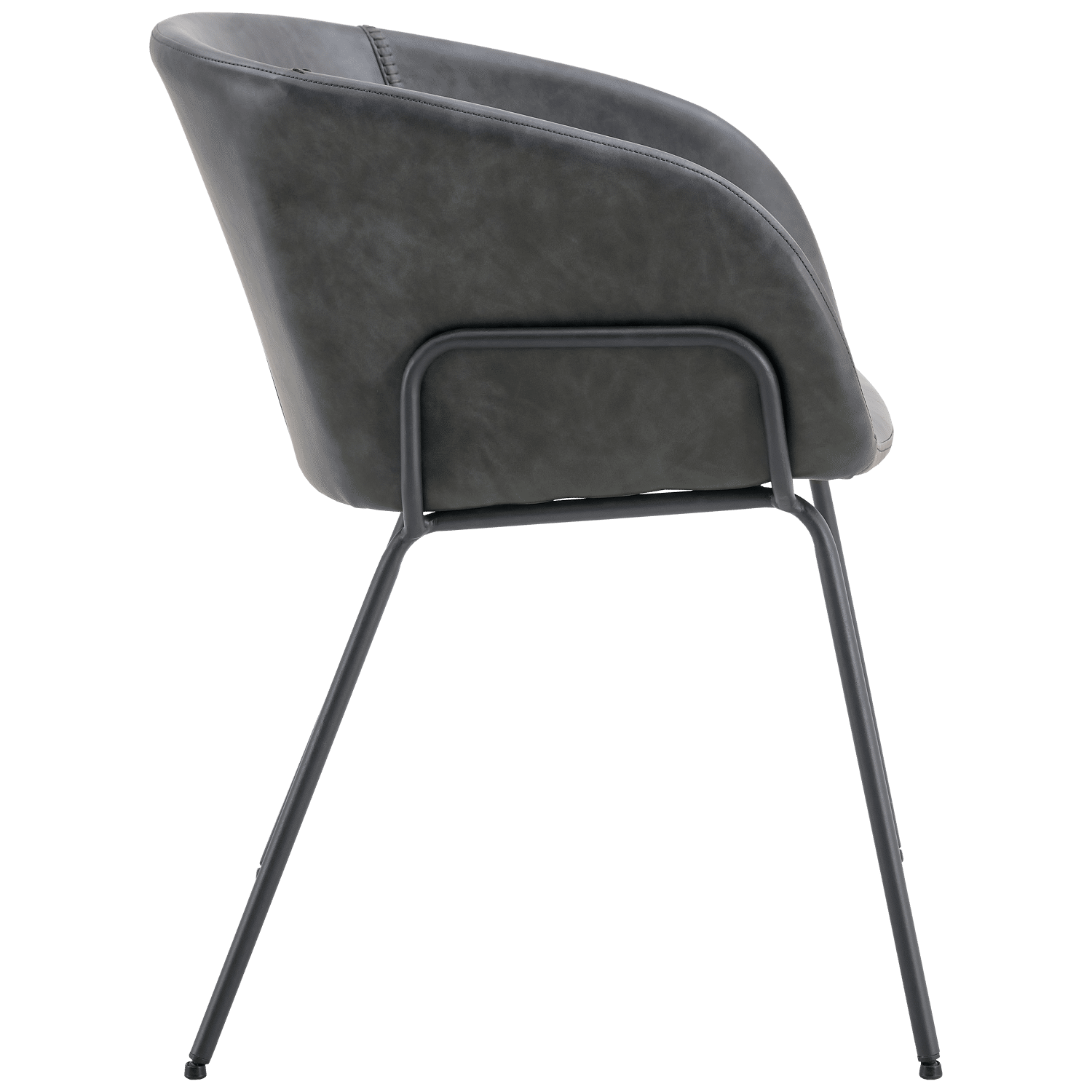 Lot de 2 fauteuils en simili gris foncé ANDRÉ