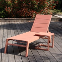 BARBADOS ligstoel en bijzettafel in terracotta textilene - terracotta aluminium