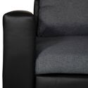 Canapé d'angle convertible CLARK 3 places gris chiné et noir