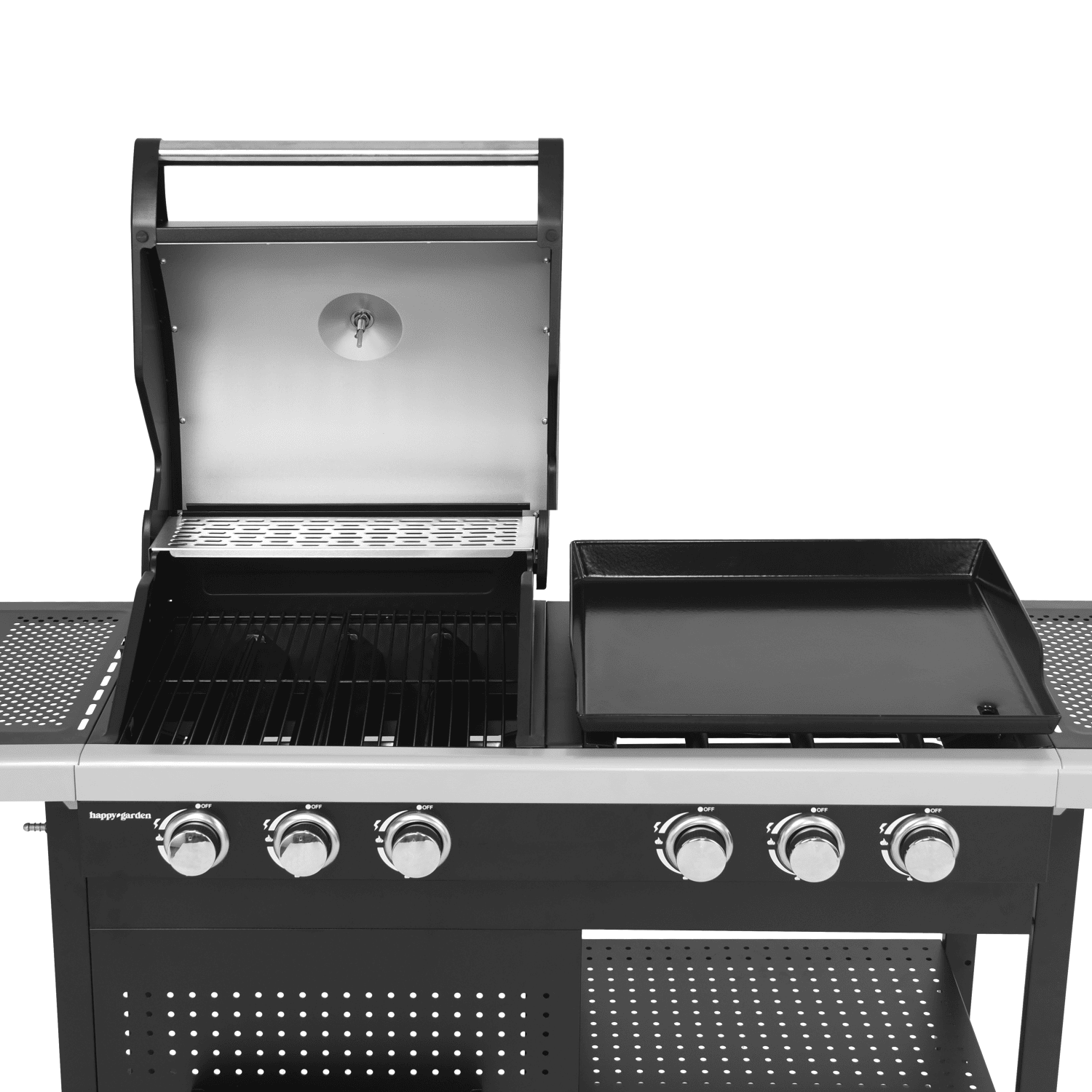 Barbecue duo au gaz - 3 brûleurs + plancha 3 brûleurs