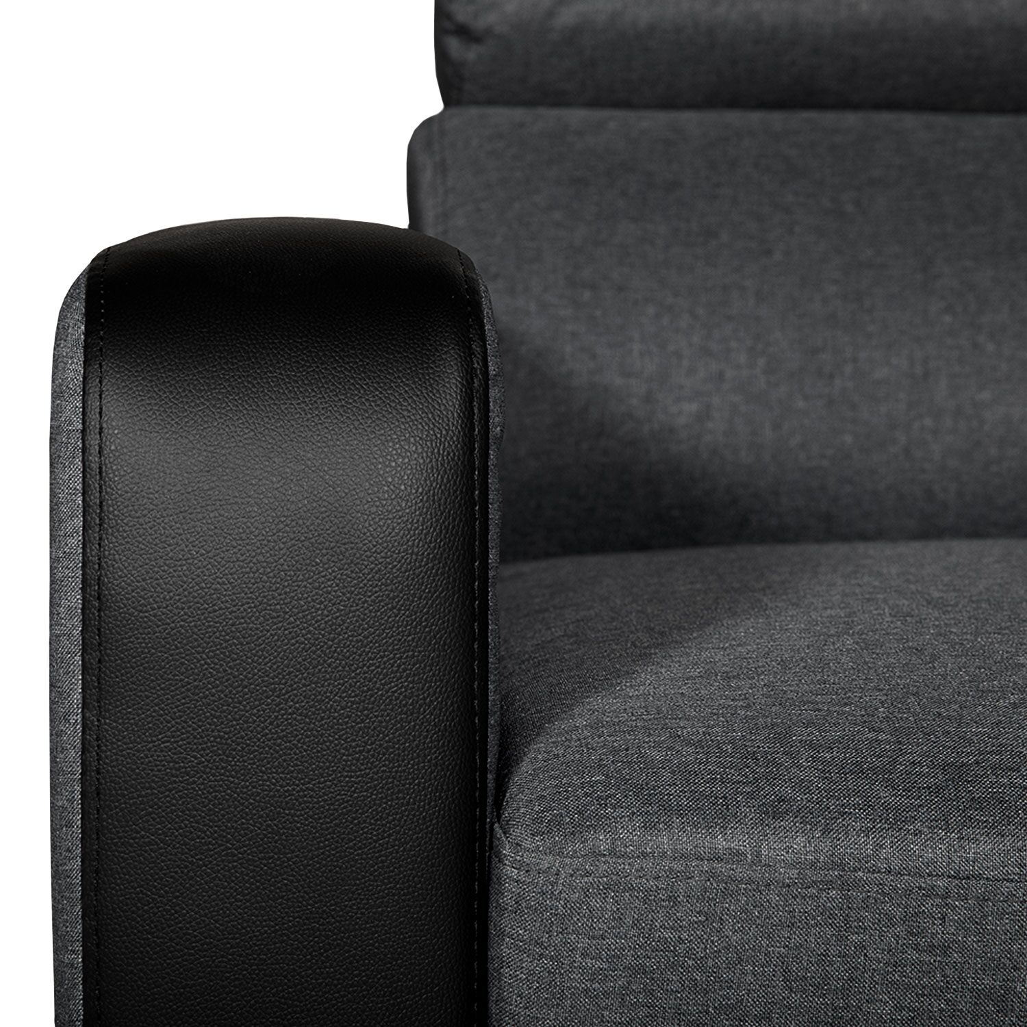 Canapé d'angle convertible WARREN 3 places gris chiné et noir