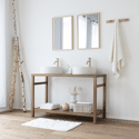 Meuble double vasque en teck massif 120cm DEWI