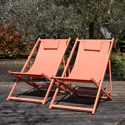 Set van 2 CYPRUS stoelen - terracotta textilene/terracotta structuur