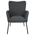 Fauteuil en tissu boucle gris EIRA