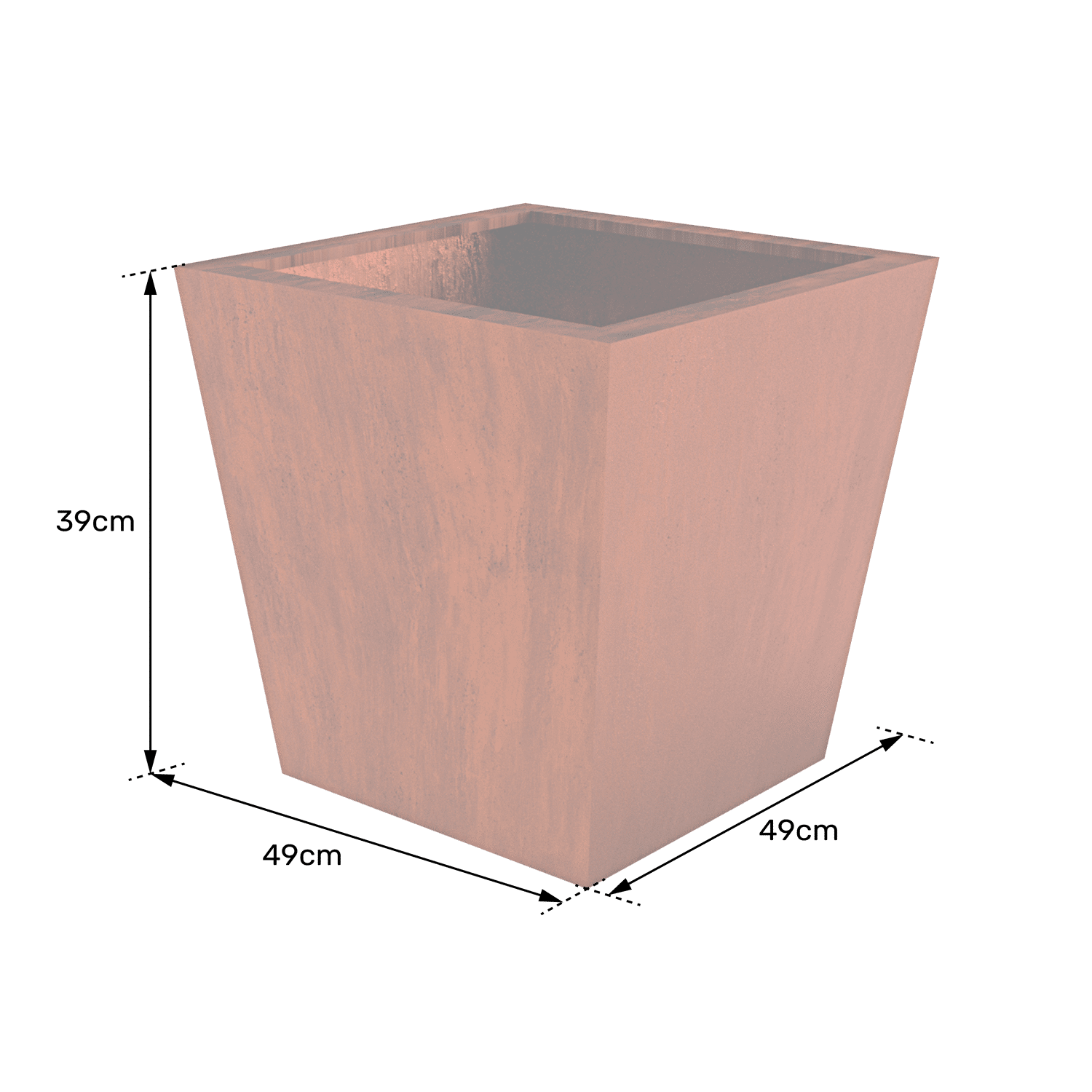 FOREST STYLE - Bac évasé 59x59cm CORTEN