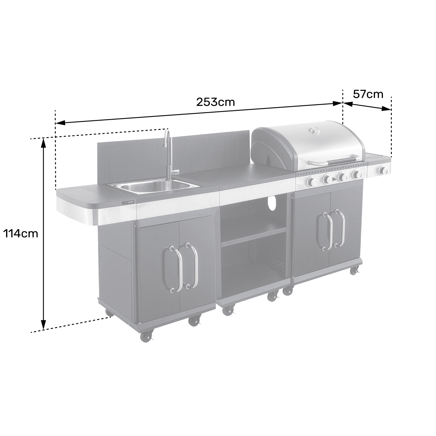 COOK'IN GARDEN - Cuisine extérieure modulable FIDGI 4 avec housse