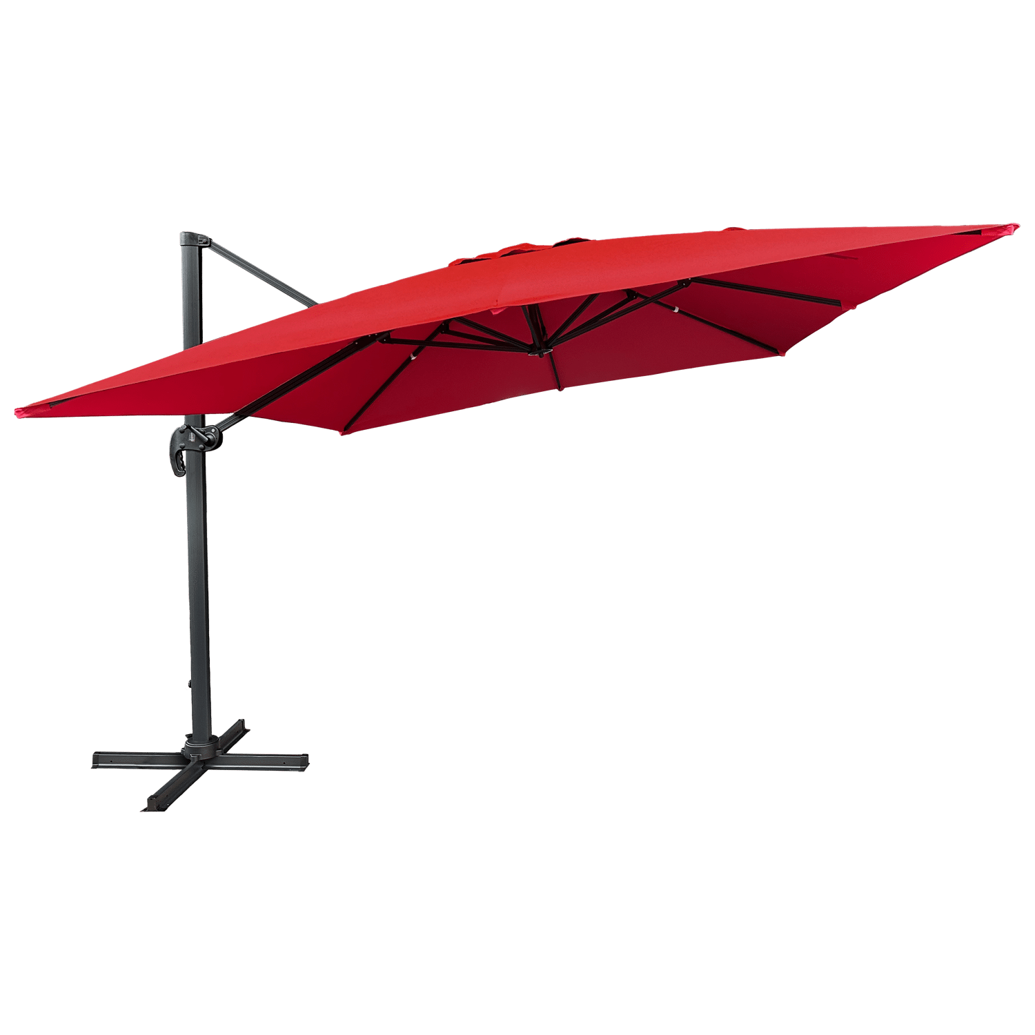 Vierkante MOLOKAI parasol 3x3m rood + hoes