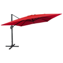 Parasol déporté MOLOKAI carré 3x3m rouge + housse