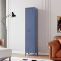 Armoire en métal 1 porte bleu gris