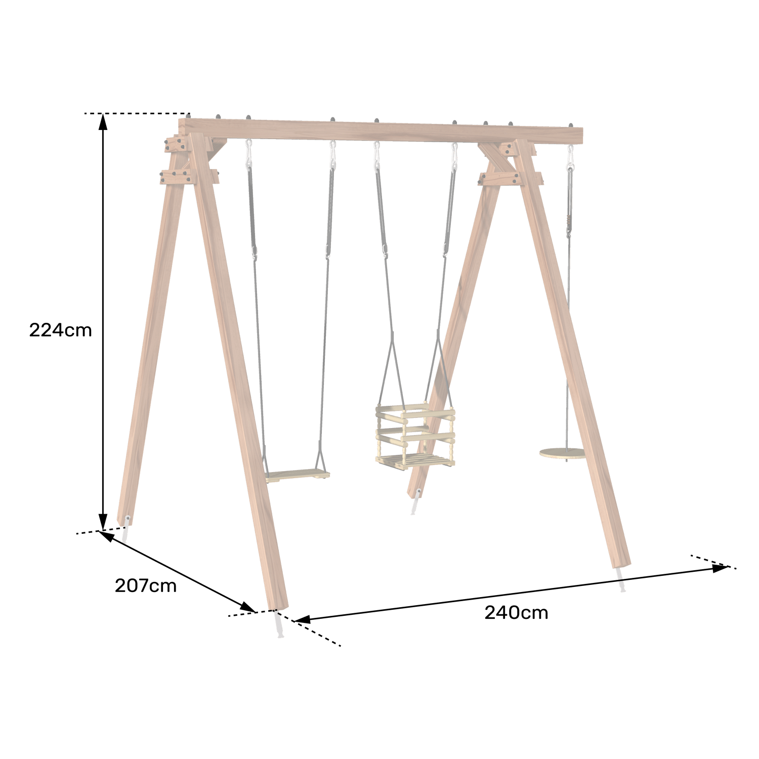 Soulet - Portique en bois Objectif Nature 3 agrès ULYSSE