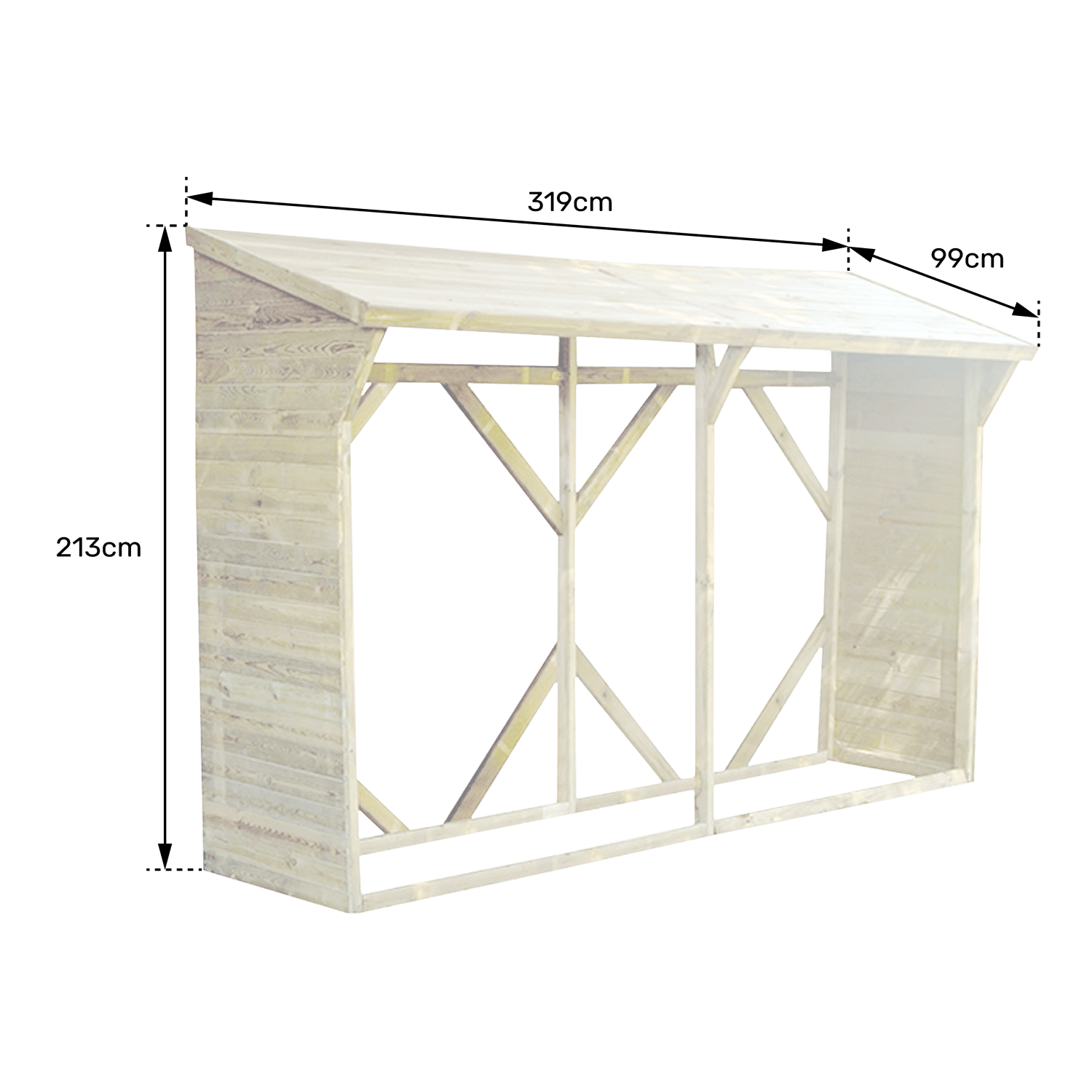 CERLAND - Abri bûches 213x100x319,5cm MEMPHIS XL