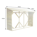 CERLAND - Abri bûches 213x100x319,5cm MEMPHIS XL