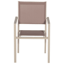 Lot de 6 chaises en aluminium taupe - textilène taupe