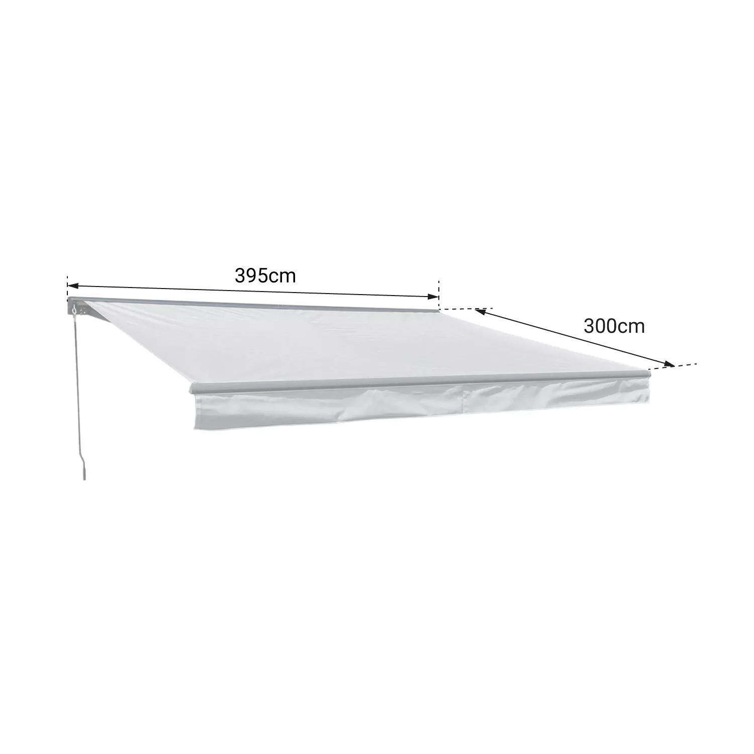 Store banne SAULE 3,95 × 3m avec semi-coffre - Toile grise et structure grise