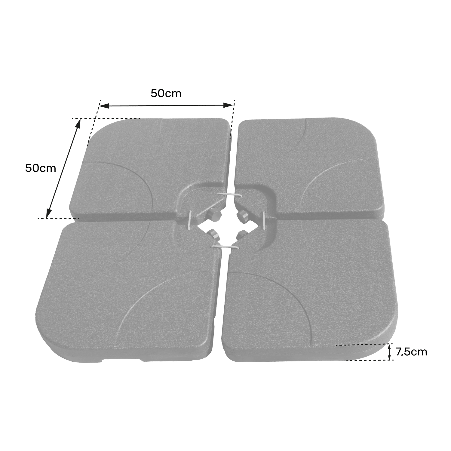 Set van 4 vierkante tegels QUIBERON