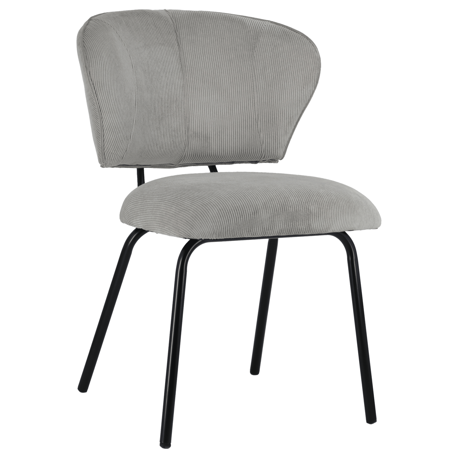 Set di 2 sedie in velluto a coste grigio chiaro NILSA