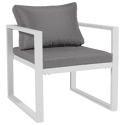 Salon de jardin modulable IBIZA en tissu gris 7 places - aluminium blanc