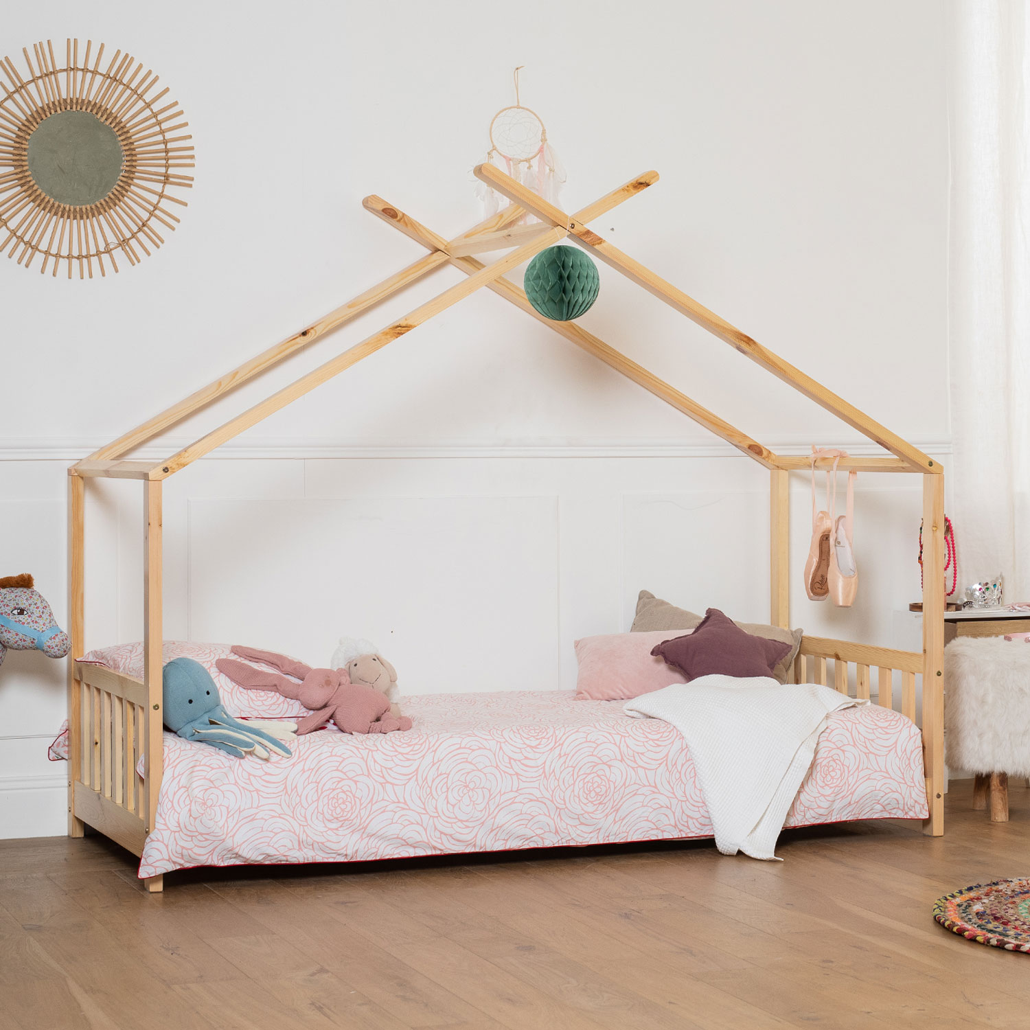 Lit cabane pour enfant 190x90cm en bois GASPARD