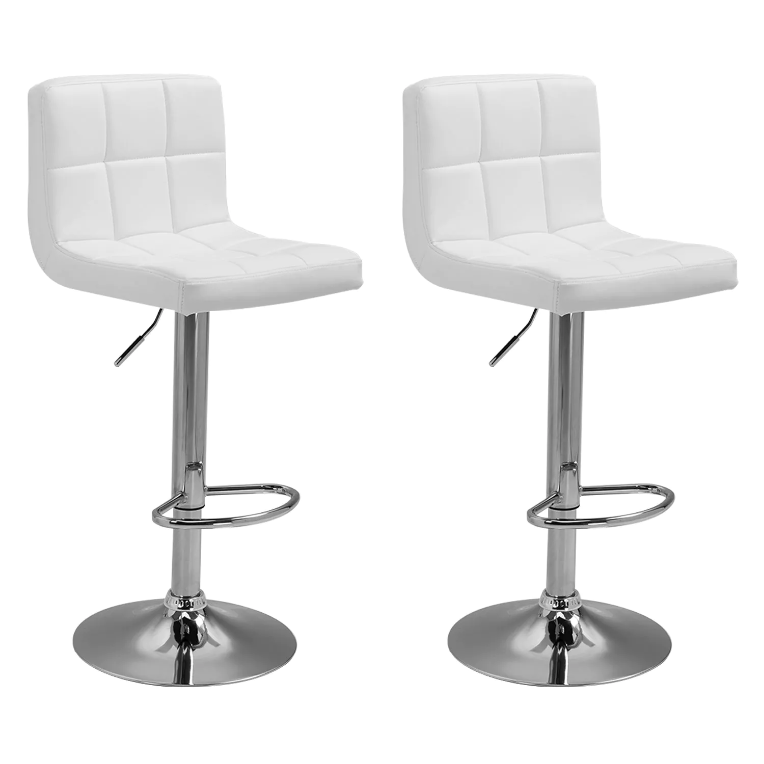Lot de 2 tabourets de bar blanc MIKE