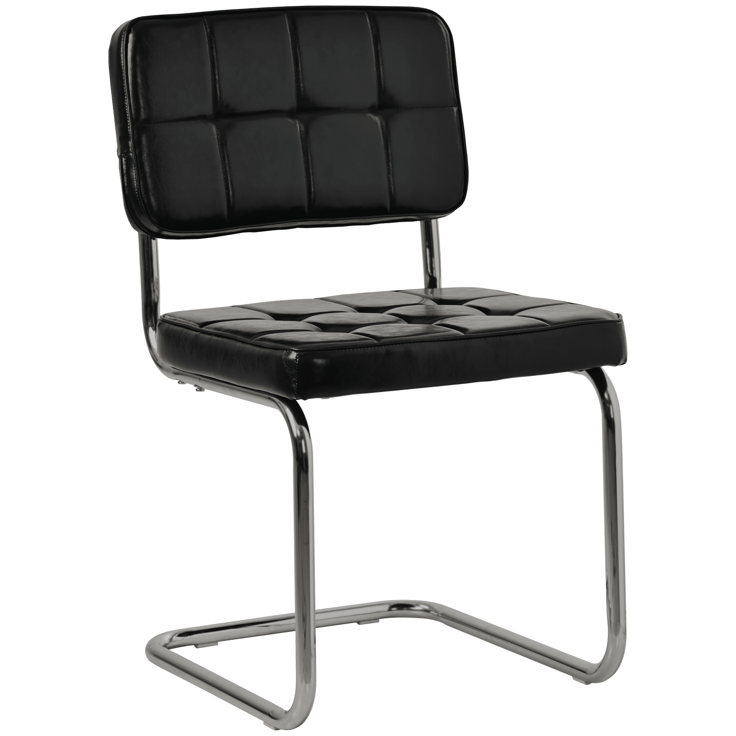 Lot de 2 chaises cantilever en simili noir MARIA