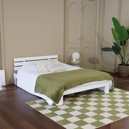 Lit en bois avec tête de...