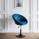 Tabouret de bar en velours bleu EDGAR