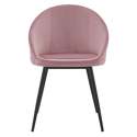 Set van 2 vintage DIANE roze fluwelen stoelen