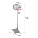 Cesto de basquetebol ajustável 165 a 205cm